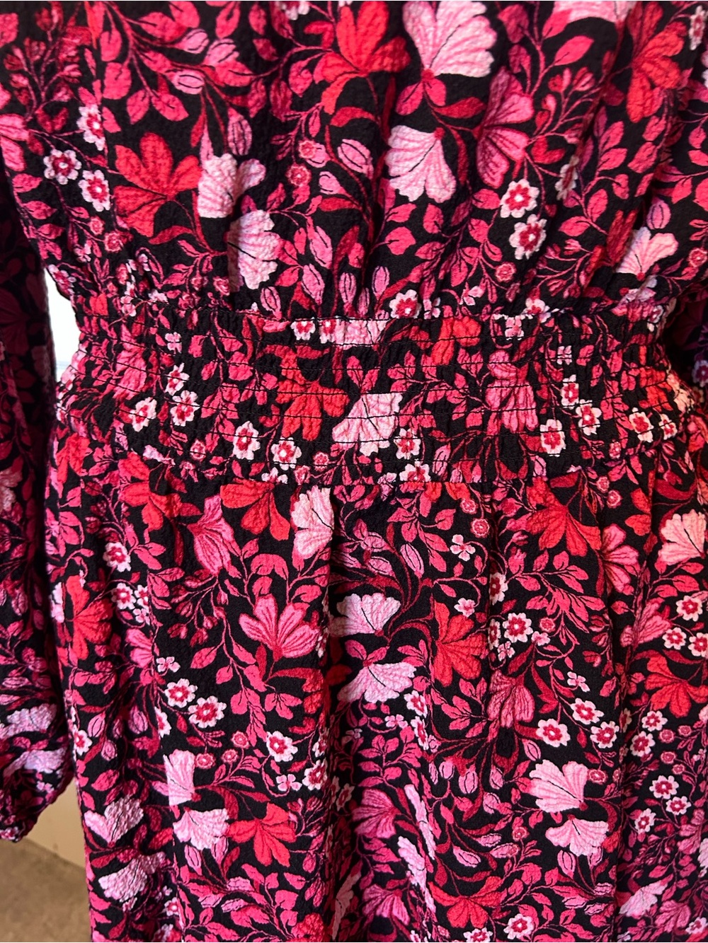 Draper James Red and Pink Floral Midi Dress - Picture 5 of 6